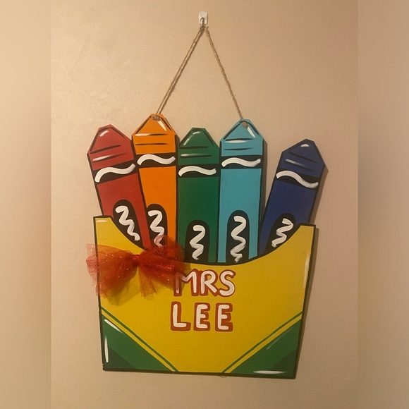 Classroom Teacher door wall hanger Mrs Lee name - Picture 1 of 8